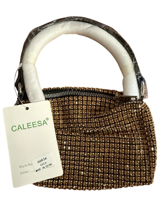 caleesa Handbags - CALE Gold Crystal-Embellished Mini Top-Handle Bag
